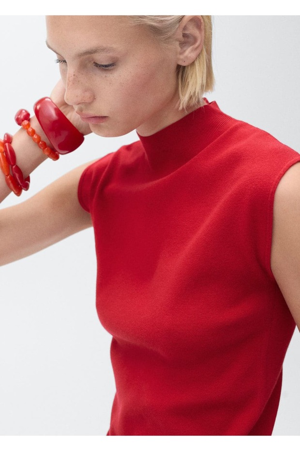 Perkins yaka triko bluz - 5