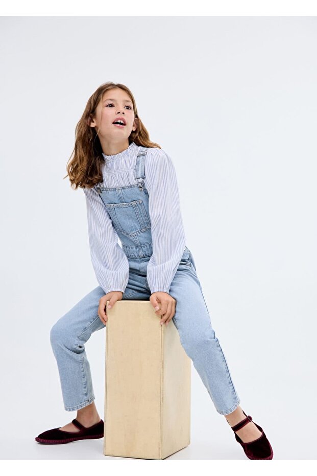 Uzun denim tulum - 7