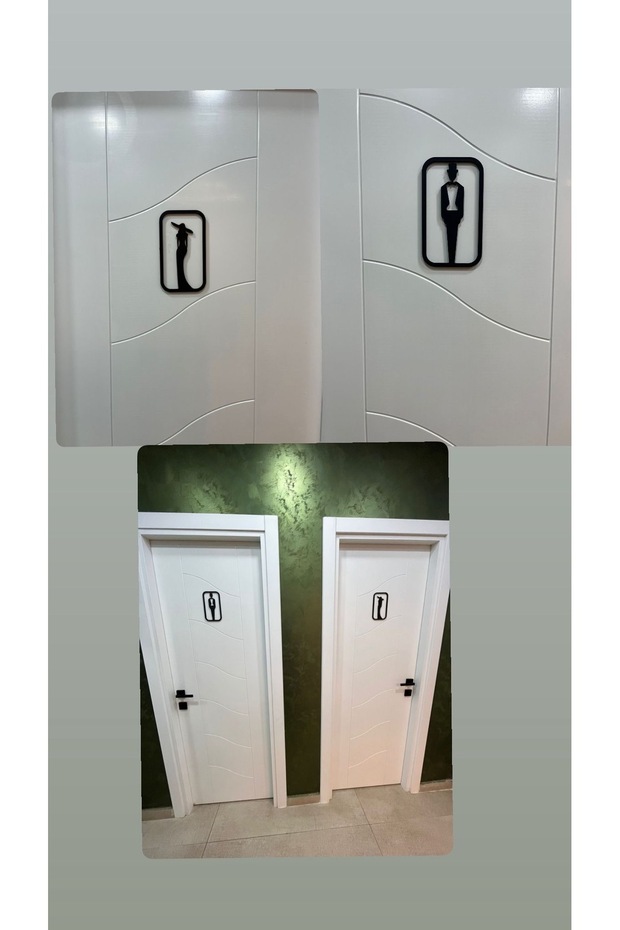 WC Kapı Tabelası – Bay Tuvalet Kapı Sticker Seti - 4