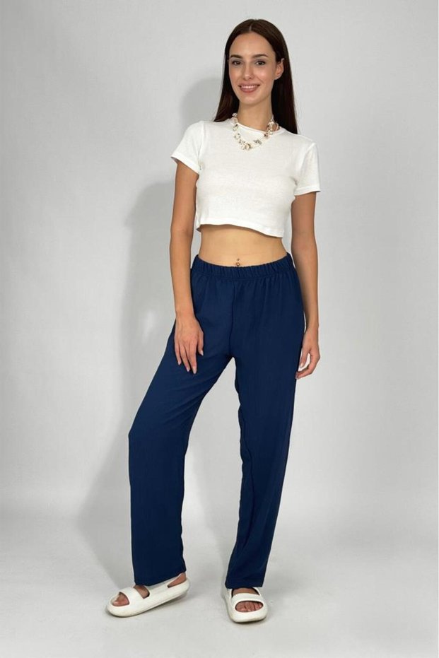 Women's Elastic Waist Ayrobin Tracksuit Trousers Navy Blue