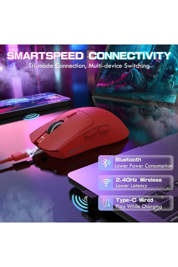 ATTACK SHARK X1 Üç Modlu Oyuncu Faresi Dokunmatik Yüzey RGB Şarj İstasyonu PAW3395PRO Sensör - 3