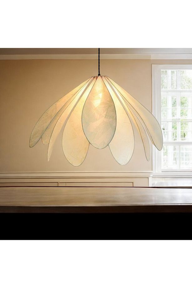 Modern Avize Fico Flower Sarkıt Avize Ekru Kumaş Şık Görsellik Katar - 3