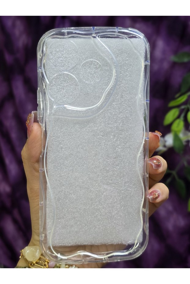 Xiaomi Redmi 13 Compatible 3D Wave Edge Transparent Phone Case