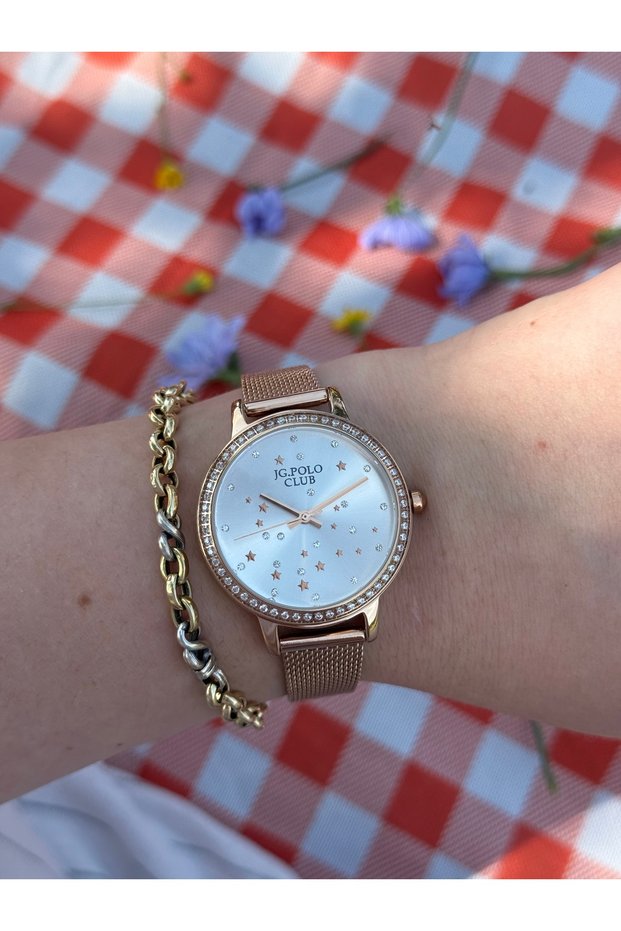 Jg.Polo Club Rose Gold Color Simple and Stylish Steel Color Do Not Change Women's Watch