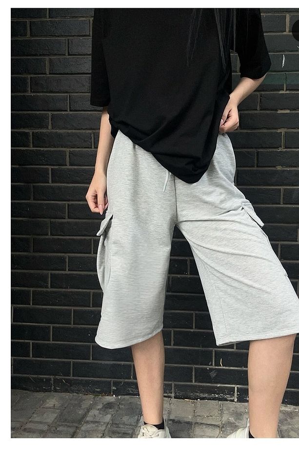 Y2K Unisex Kargo Cep Şort Bermuda - 1