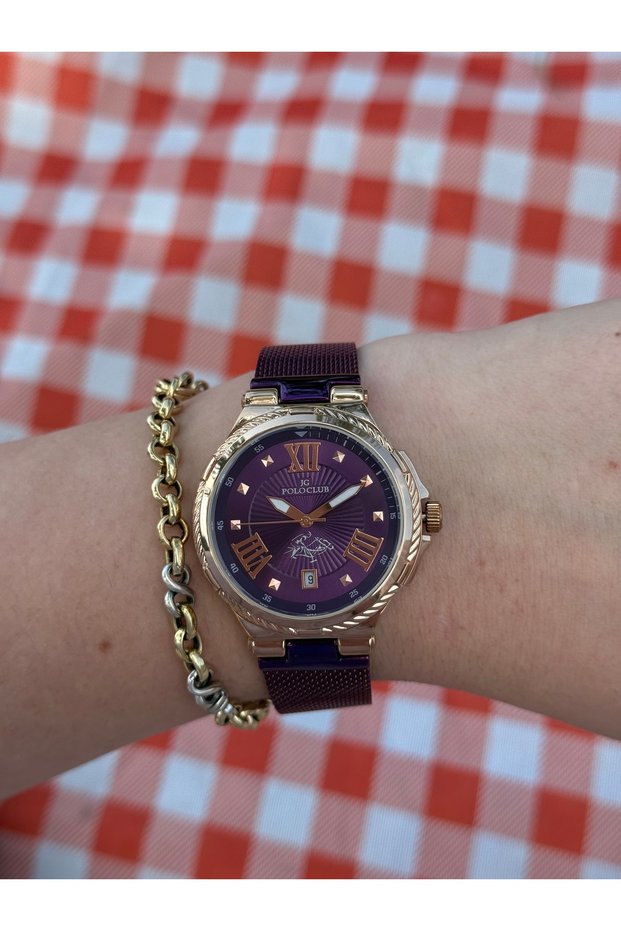 Jg.Polo Club Purple Color Special Series Stone Steel Watches Women's Watches Do Not Change Color