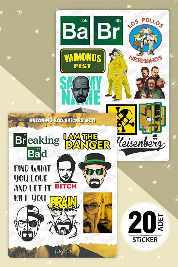 Breaking Bad Sticker Set, Walter White Sticker Set, 20 Pieces Breaking Bad Stickers