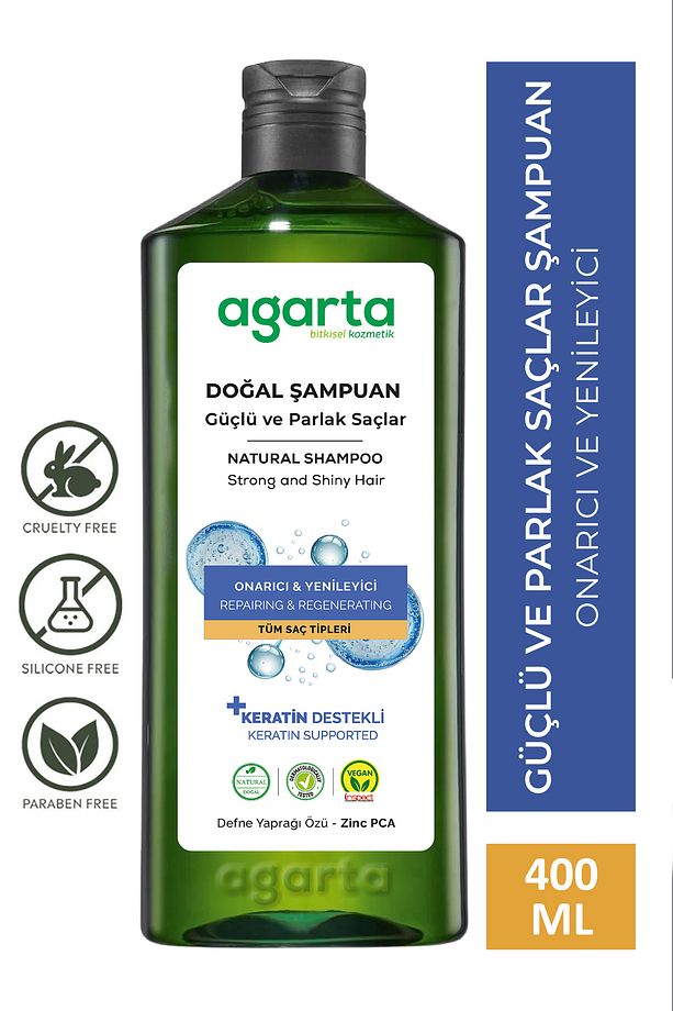 Güçlü Ve Parlak Saçlar İçin Bitkisel Tuzsuz Şampuan 400 ml. - 1