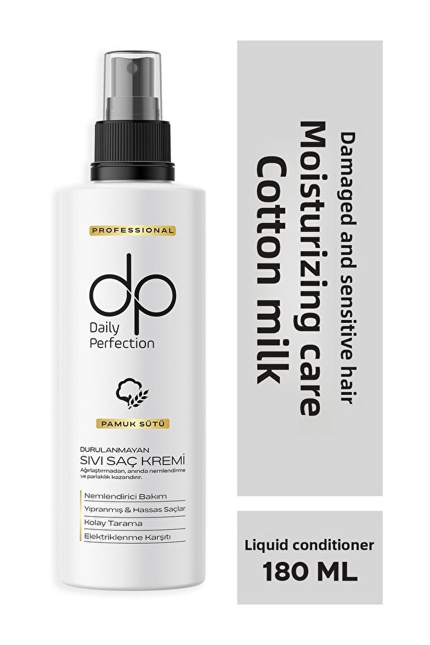 Leave-In Liquid Hair Care Cream Moisturizing Care Cotton Milk 180 ml - Instant Easy Combing