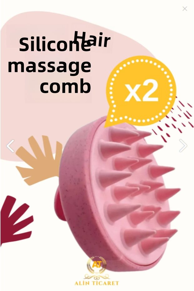 Soft Silicone Shower Leather Massage Comb Pink Cat Dog Comb