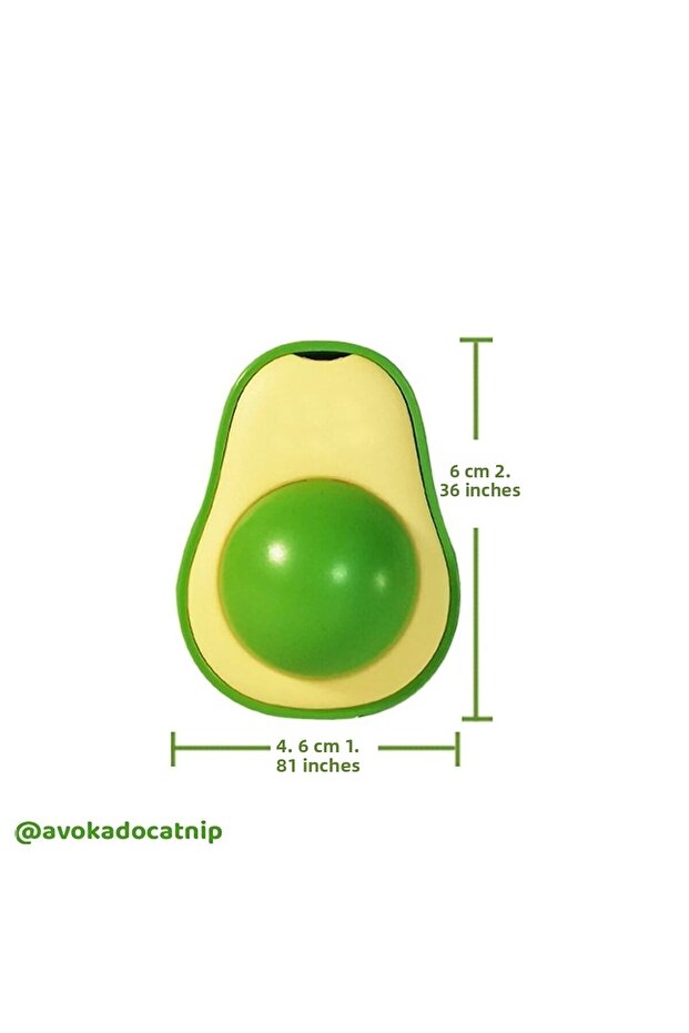 Avocado Shaped Natural Cat Licking Ball with Catnip Catnip 6 Cm Rotatable Cat Licking and Playing Ball - 6