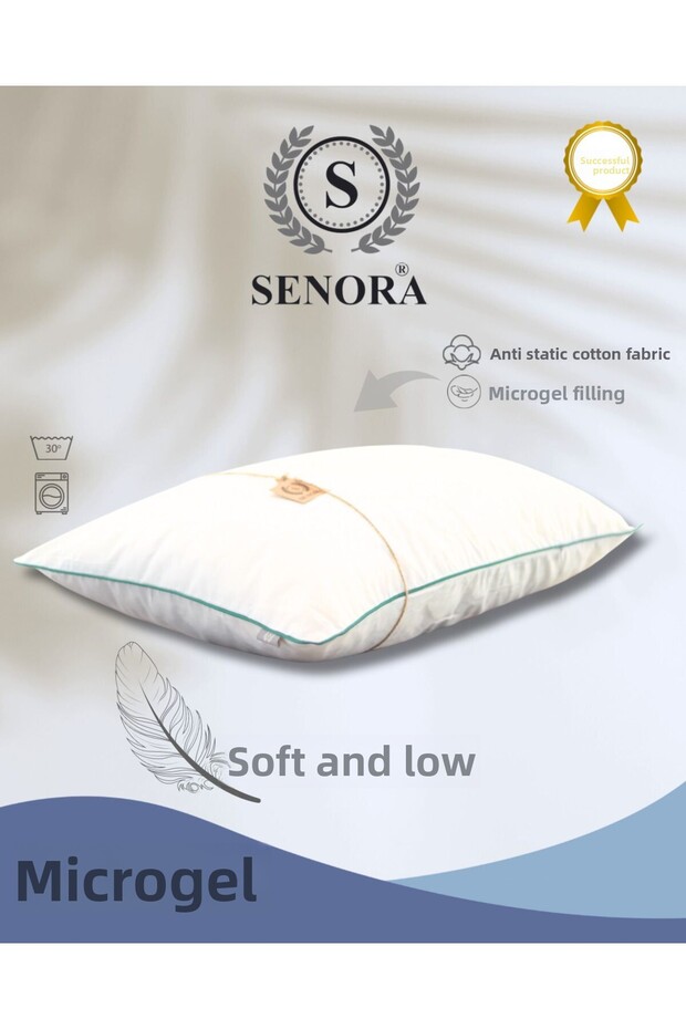 Soft and Low-Profile Pillow (Suitable for Children) Anti-Bacterial Microgel Fiber Cotton Mattress Pad