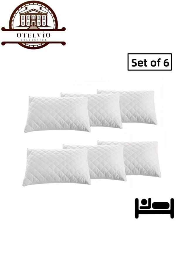 Set of 6 Pillow Protectors, Quilted Pillow Mattresses, 50 X 70 Cm
