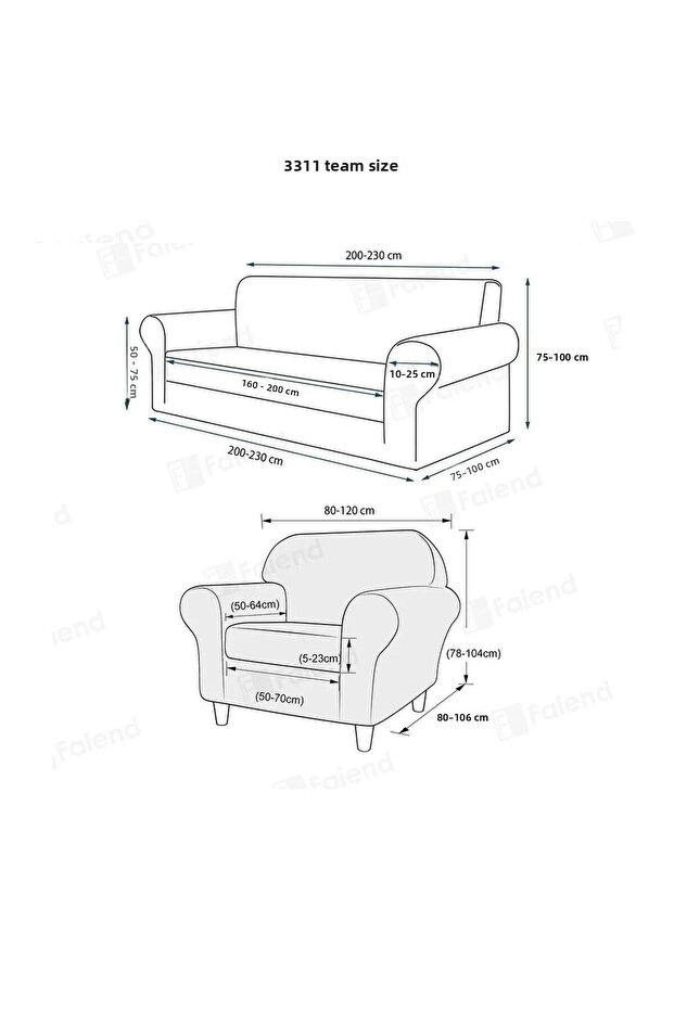 Jacquard 3 3 1 1 Husă elastică pentru canapea |   Husa scaunului elastic |   Set de huse pentru scaune - 2