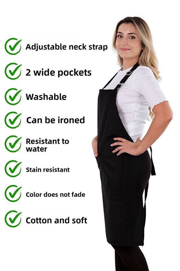 2 Simple Adjustable Strap Kitchen Aprons - 4