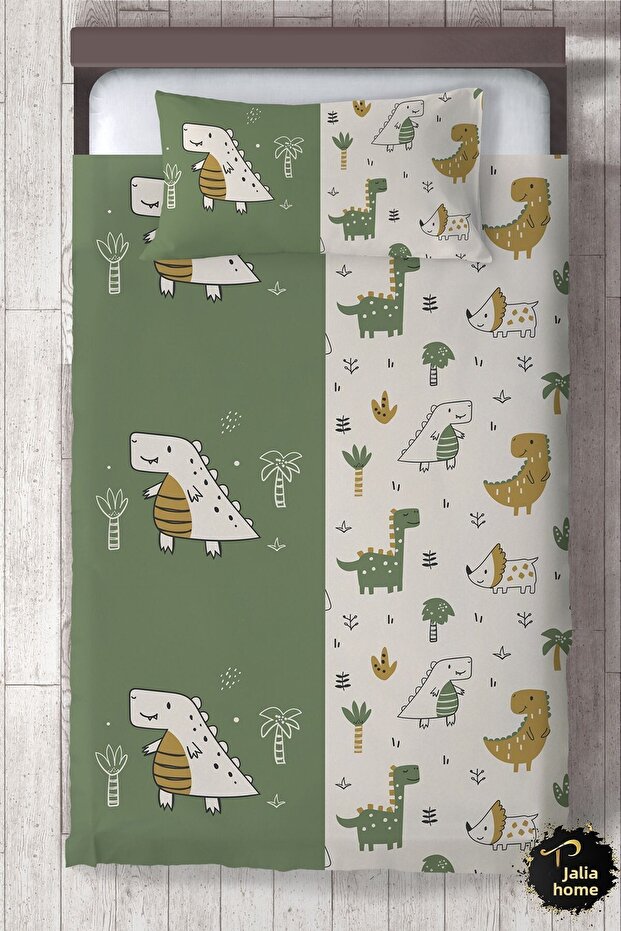 Cute Dinosaur And Animals Patterned Children's Room Bedspread Tlay-311