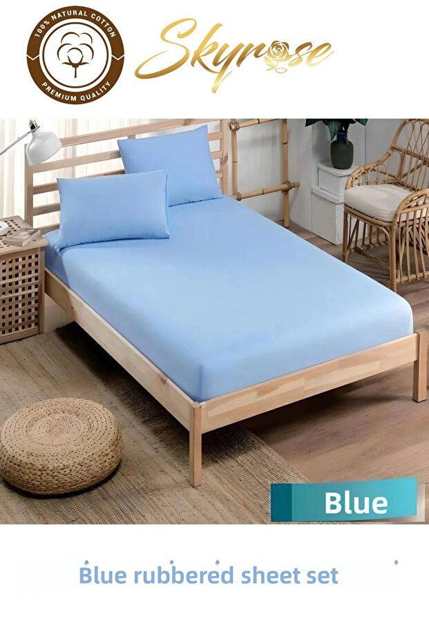 طقم ملاءات سرير مطاطية مقاس كبير 100% قطن 180x200+/30 مقاس مفتوح 240x260 سم من نوع تشيزينغ