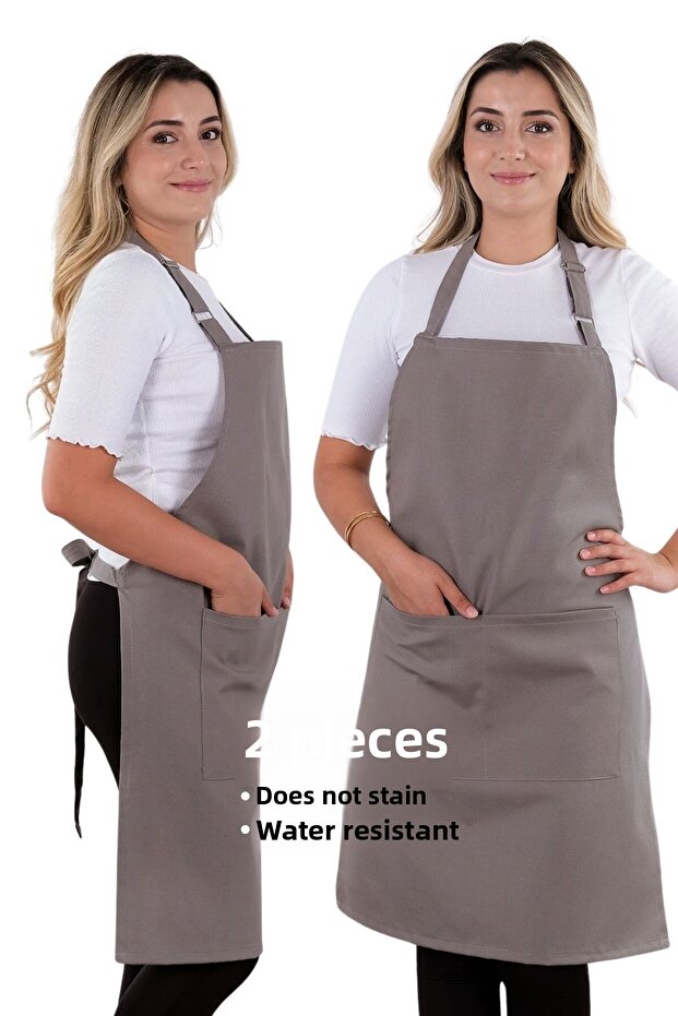 2 Simple Adjustable Strap Kitchen Aprons - 1