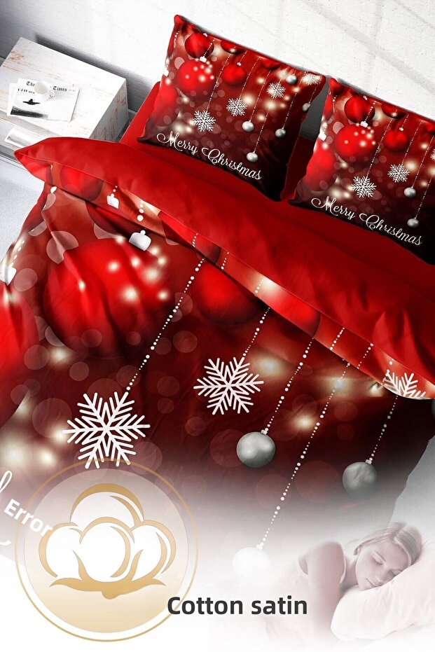 New Year's Double Duvet Cover (with Elastic Sheet) Cotton Satin Crystal