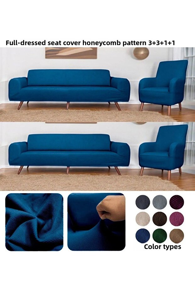 Mikropetek Stretch Elastic 3 3 1 1 Set husă canapea husă canapea husă scaun - 1