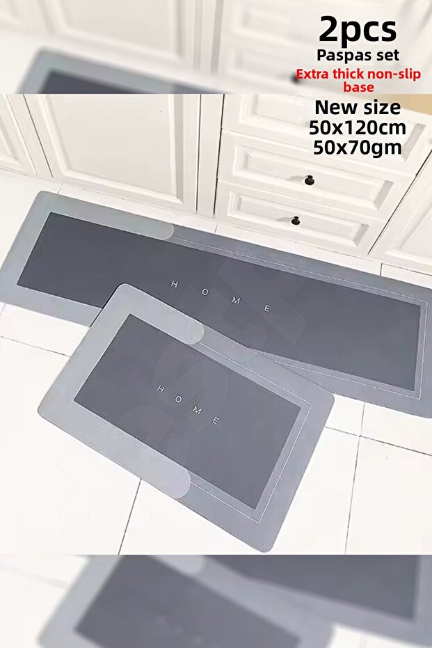 2 قطعة (سميكة للغاية) 50x120 50x70 ماصة للماء وقاعدة غير قابلة للانزلاق طقم سجادة حمام للمطبخ وسجادة أمامية
