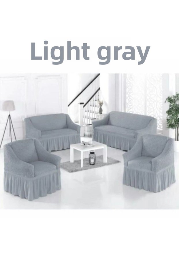 Bürümcük 3+3+1+1 Washable Sofa Cover Set. Flexible Seat Cover on the Rubber.