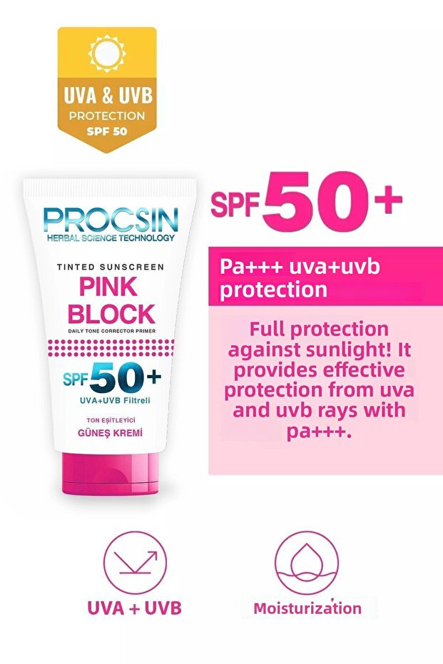 Pink Block Brightening and Tone Equalizing Spf50 Sunscreen 50 ml - 3