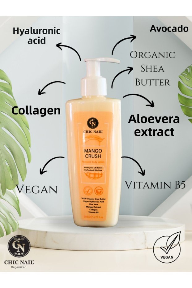 Mango Crush Vegan Face and Body Lotion - Collagen, Hyaluronic Acid, Aloevera Extract and Avocado Oil