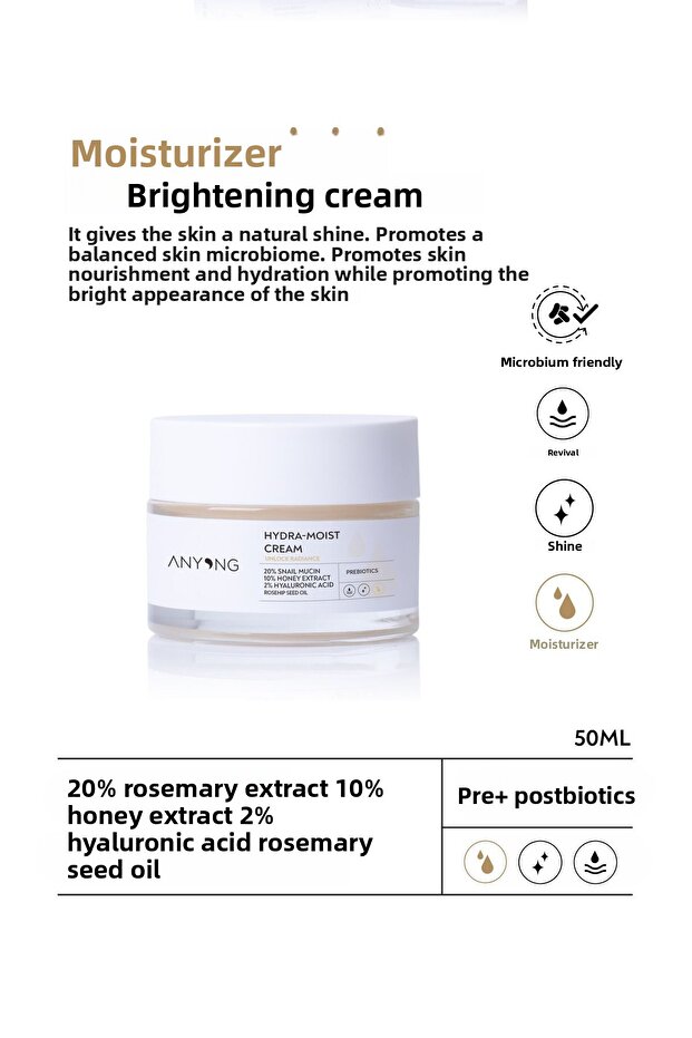 50 ml Cream - Snail Extract, Intensive Moisturizing and Nourishing (20% Snail Extract & Hyaluronic Acid) - 2
