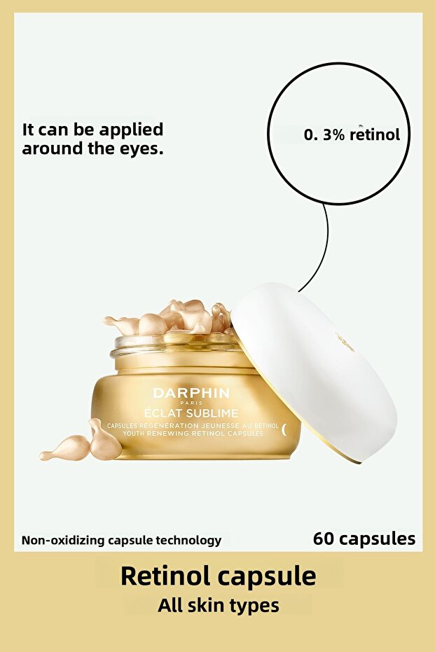 Eclat Sublime 0.3% Retinol Capsules - 60 Capsules | Fine Line and Wrinkles, Pure Vitamin E & C