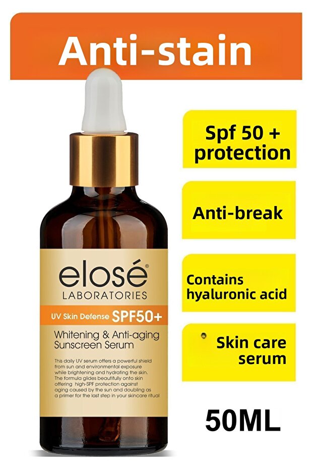 50ml Intensive Anti-Blemish - +50 SPF Sun Protection Serum, Hyaluronic Acid and Collagen Content