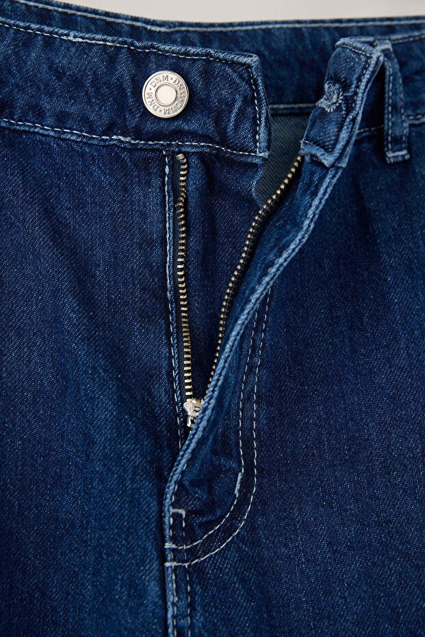 Trendyolmilla Wardrobe Essentials Mavi Yüksek Bel Wide Leg Palazzo Jeans TWOAW26JE00015 - 6
