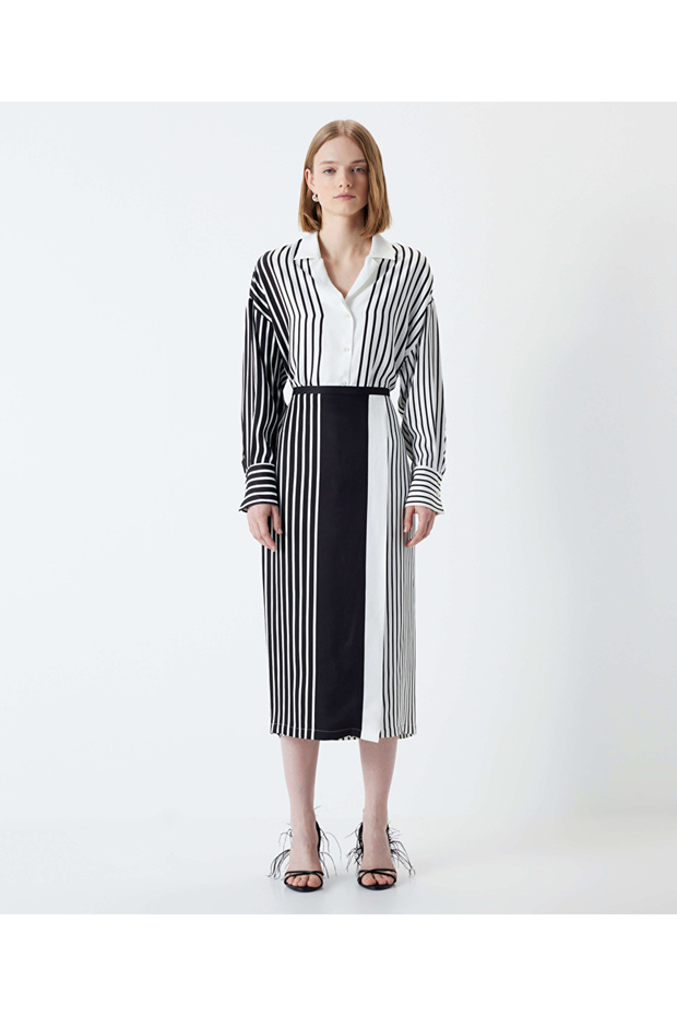 تنورة ميدي بنمط الخط - 4