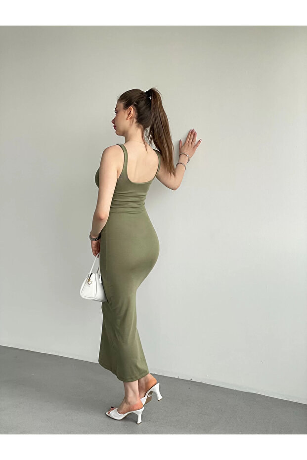 Askılı Midi Elbise - 5