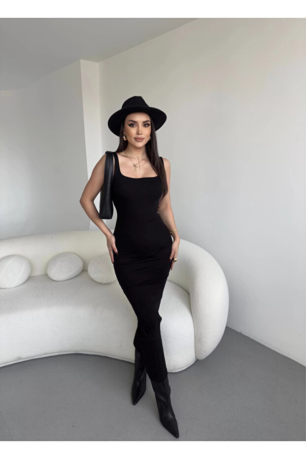 Askılı Midi Elbise - 2