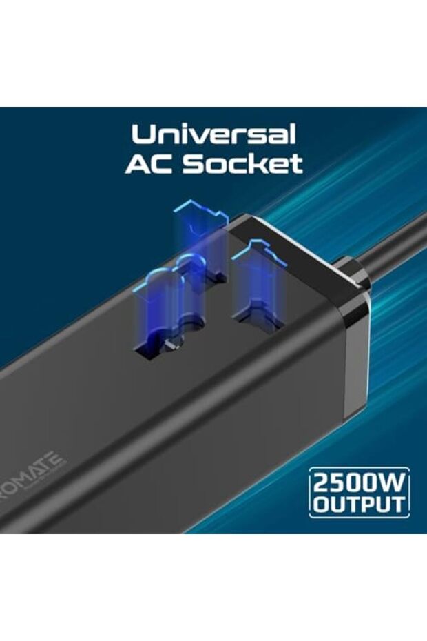 Power Strip, 5-in-1 Multi-Port 65W GaNFast Power Extension with 2500W AC Socket, Dual USB-C - 4