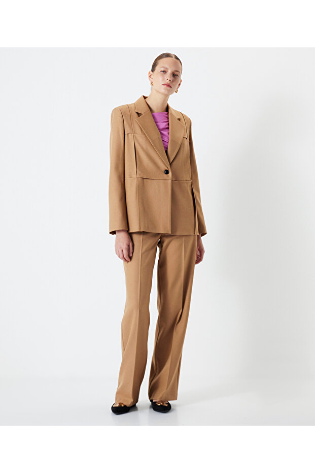 Patchwork efektli blazer - 4