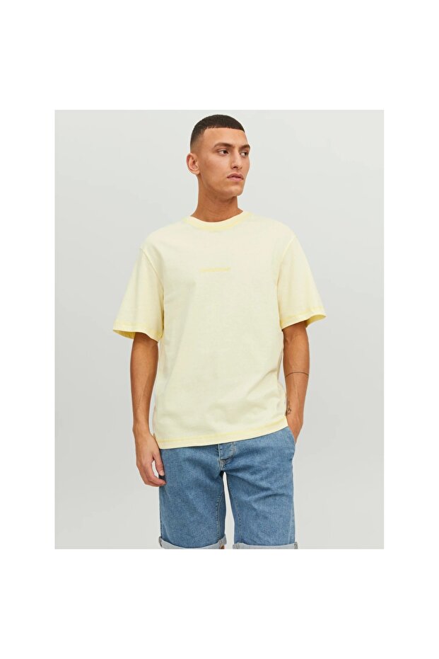 Jack&jones Faded Men's Yellow Crew Neck T-Shirt
