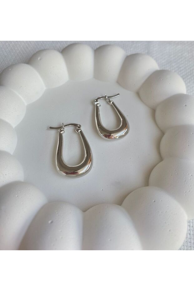 Women's Earrings, Tubular Ellipse Hoop Earrings