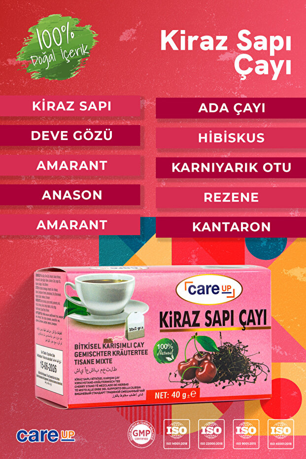 Bitkisel Kiraz Sapı 20'li Süzme Poşet Çay - 3