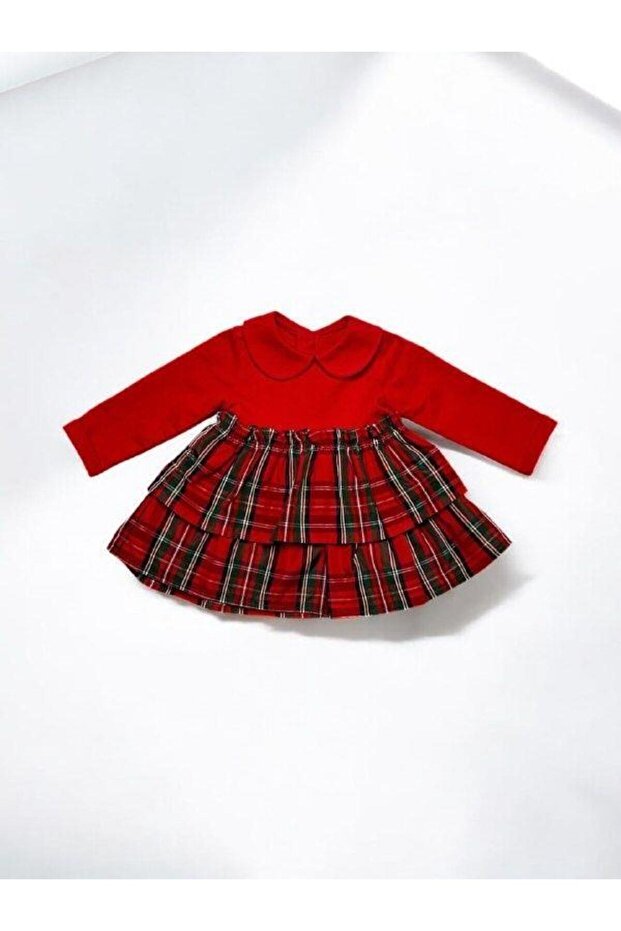 Baby Girl Baby Collar Plaid Patterned Dress