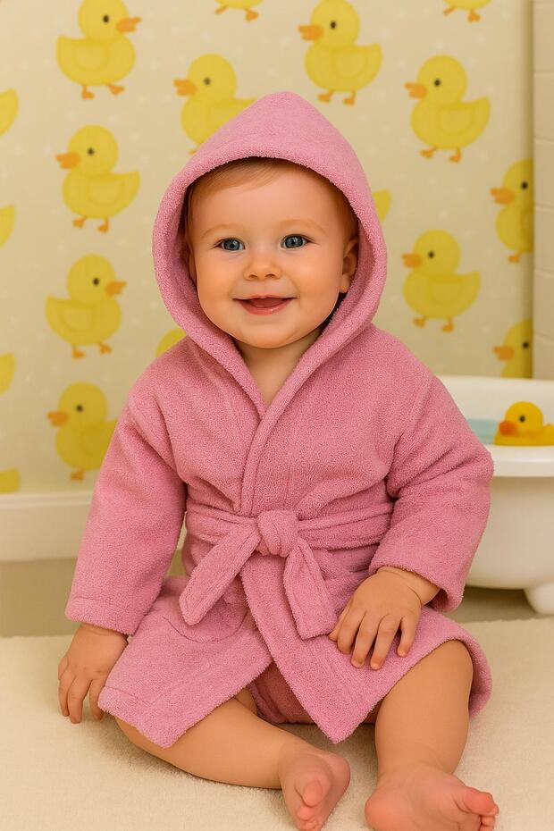 Cottonverse Baby & Kids Hooded Bathrobe – 100% Cotton, Unisex