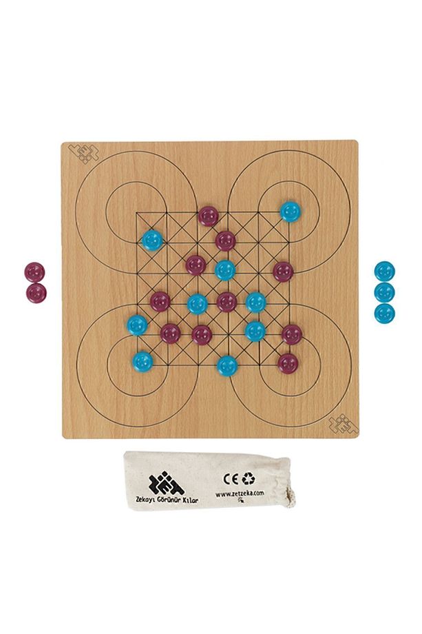 Surakarta & Xox (2 Oyun 1 Arada) Ahşap Zeka Ve Strateji Oyunu 5 Yaş 2 Oyuncu - 3