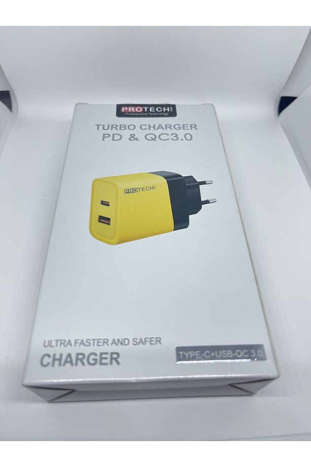Ultra Hızlı Şarj Adaptörü Qc 3.0 Sarı Renk Samsung Iphone Redmi Xaiomi Uyumlu - 3