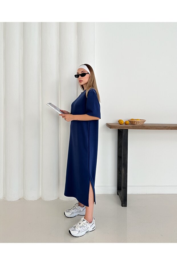 Women's Stylish and Comfortable Oversize Modal Dress with Side Slits
