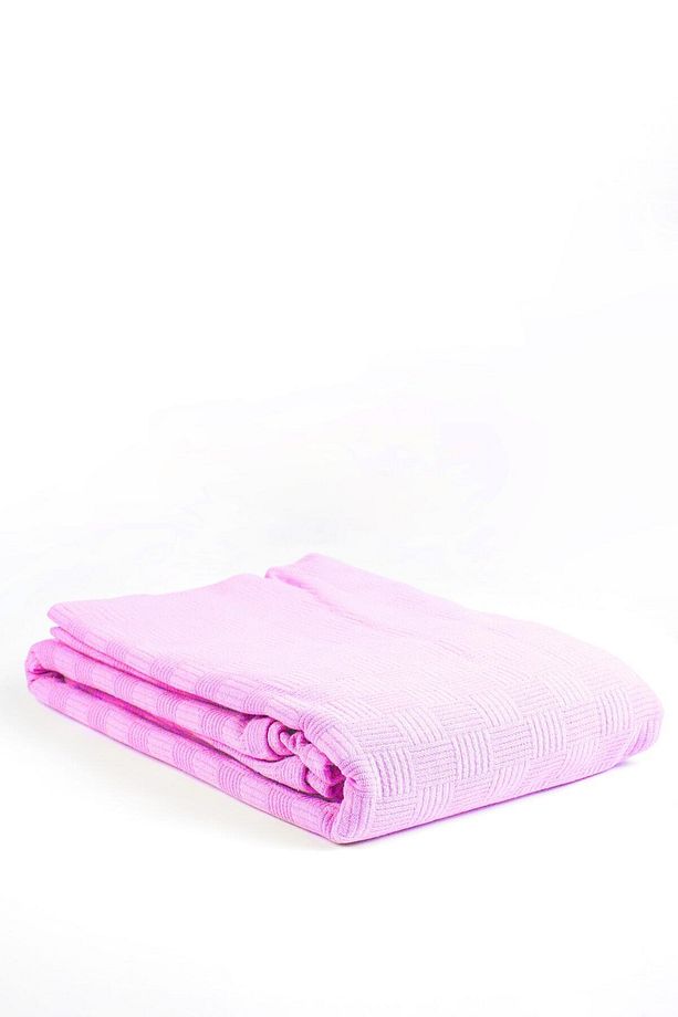 Dama Desen Pamuklu Tek Kişilik Pike Ve Yatak Örtüsü -pembe - 3