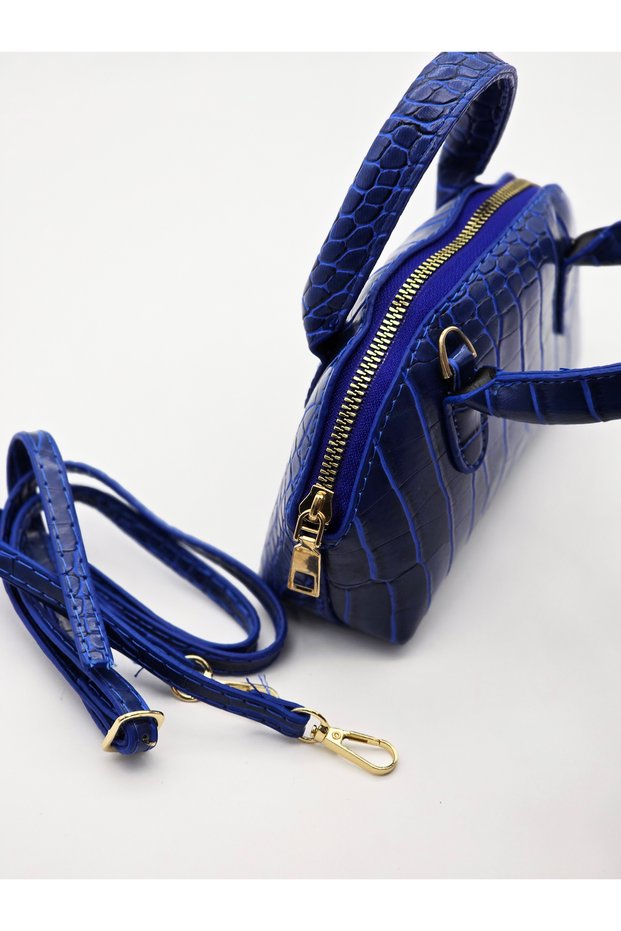 Women's Crocodile Leather Look Mini Crossbody Hand and Shoulder Bag