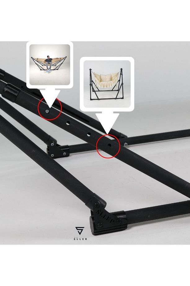 4 Fonksiyonlu Katlanabilir Portatif Çantalı Hamak Gri - 6