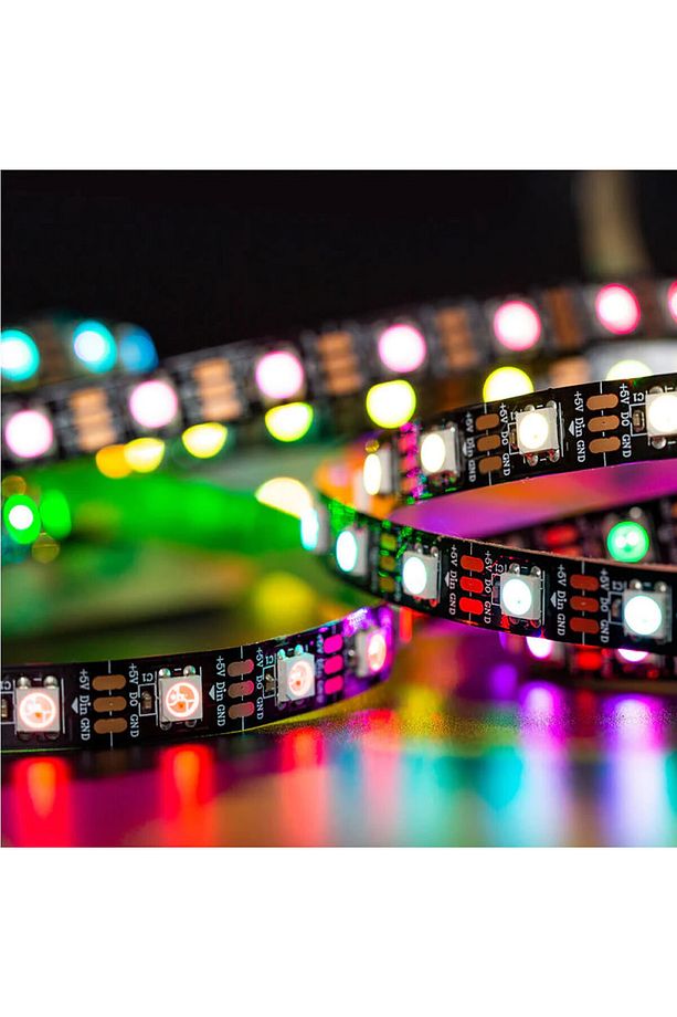 Elektronikaled - 5Volt WS2812B IP20 60 Ledli RGB Pixel Şerit Led (5mt) - 6