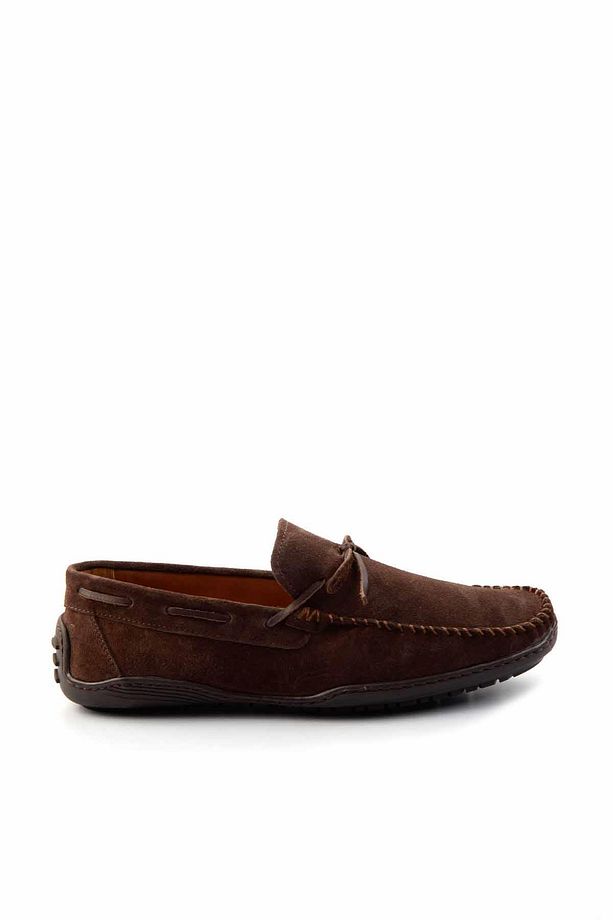 Kahve Süet Hakiki Deri Erkek Loafer Ayakkabı E01396070202 - 1